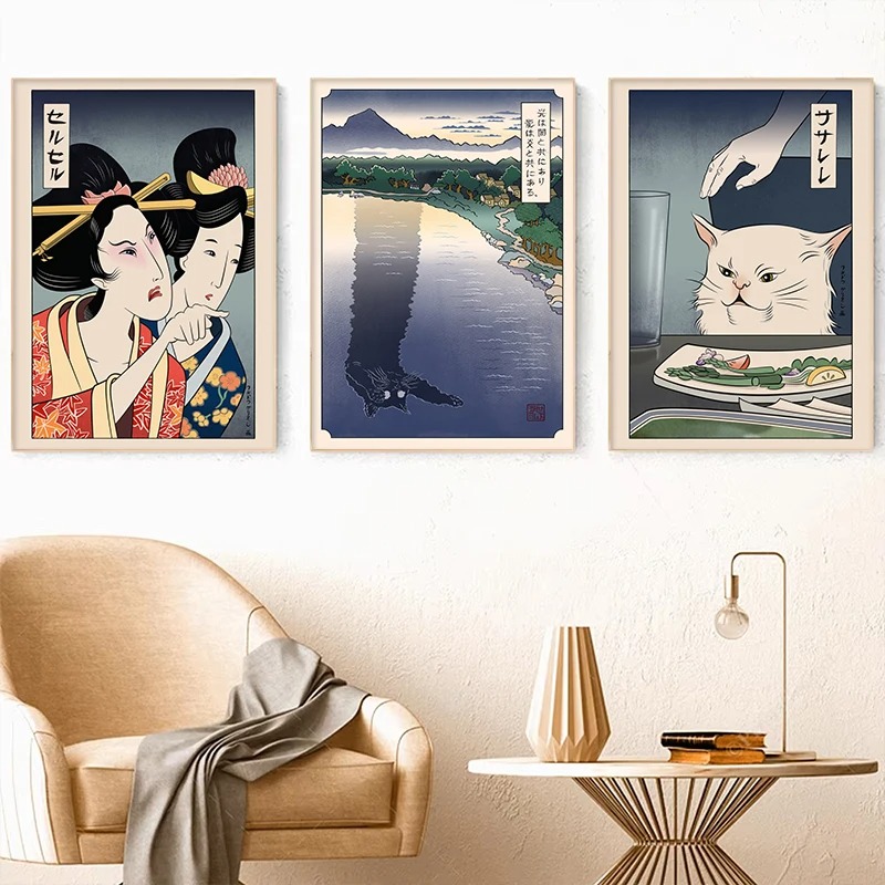 Japanese Women Lifestyle - اليابانية Ukiyoe نمط المشارك طباعة امرأة