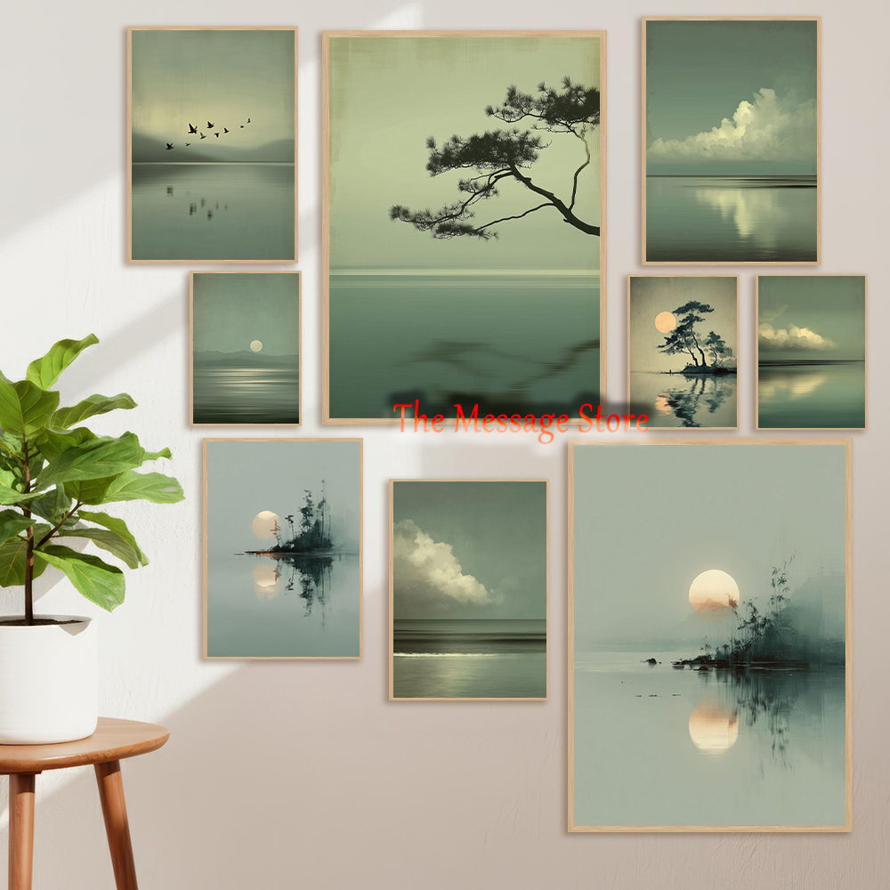 Japanese Minimalist Lifestyle - لوحة قماشية يابانية بتصميم منظر طبيعي